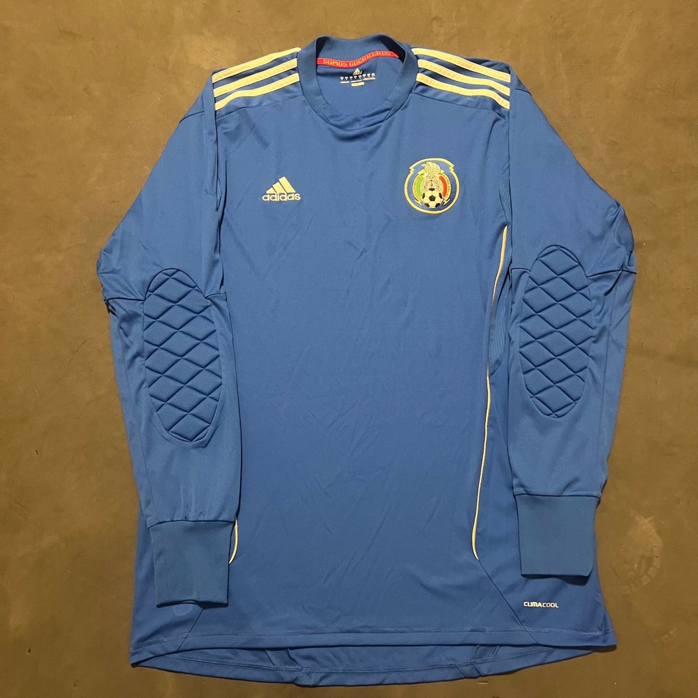 Adidas Mexico National Team Goalkeeper Jersey Blue Padded XL 2011 Mens V13520